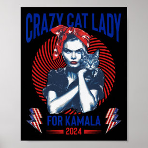 Póster Ladrón De Gatos Loco Por Las Elecciones Kamala 202