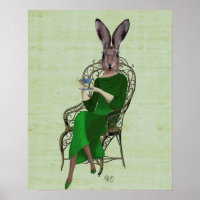 Lady Bella Rabbit Tomando el té