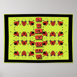 Póster lady bugs on parade