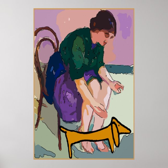 Póster Lady con Dachshund (Frente)