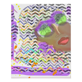 Póster Lady con lentes verdes