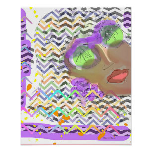 Póster Lady con lentes verdes