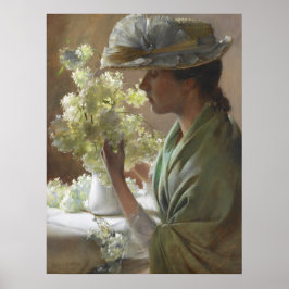 Póster Lady con un Bouquet de Charles Courtney Curran