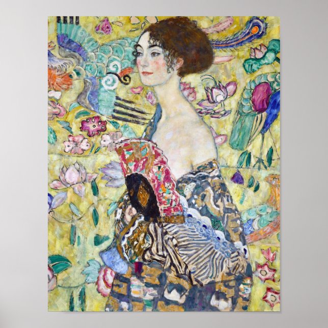 Póster Lady con un fanático, Gustav Klimt (Frente)