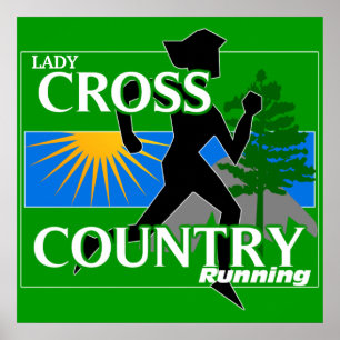 Póster Lady Cross Country Running Poster