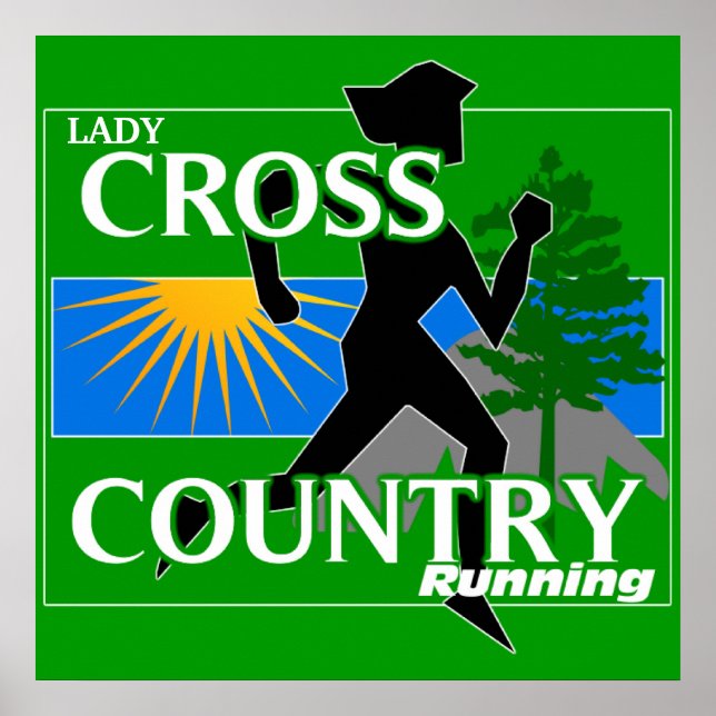 Póster Lady Cross Country Running Poster (Frente)