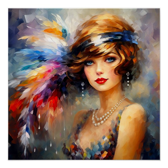 Póster Lady de los años 20 (Anverso)