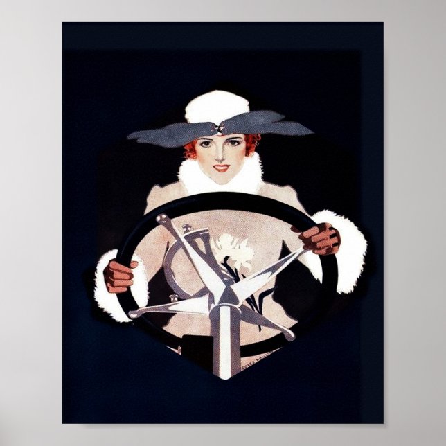 Póster Lady Driver Fadeaway Chica por C Coles Phillips (Frente)