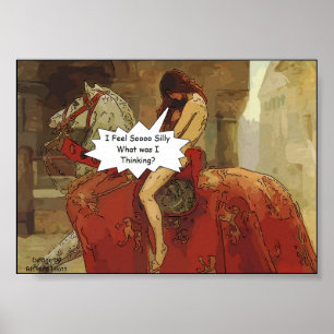 Póster Lady Godiva Cartoon poster