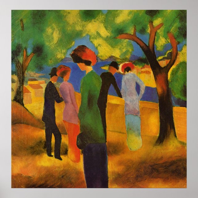 Póster Lady in a green jacket by August Macke (Frente)