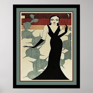 Póster Lady in Black Dress aproximadamente 1931 Art Deco