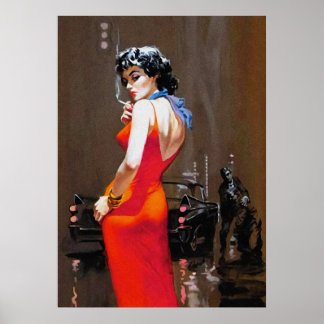 Póster Lady In Red Vintress Vintage Pulpa Cover Art