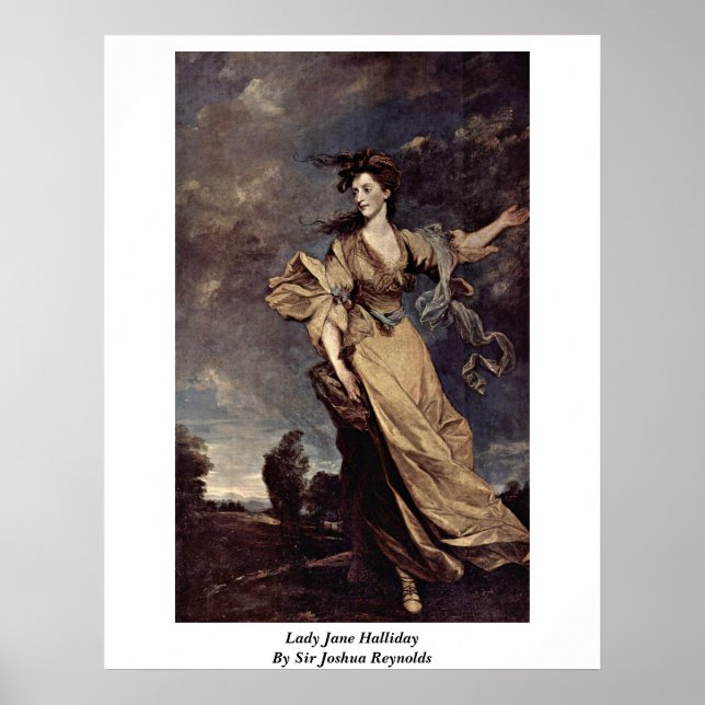Póster Lady Jane Halliday Por Sir Joshua Reynolds (Frente)