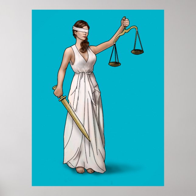 Póster Lady Justice - Azul Scuba (Frente)