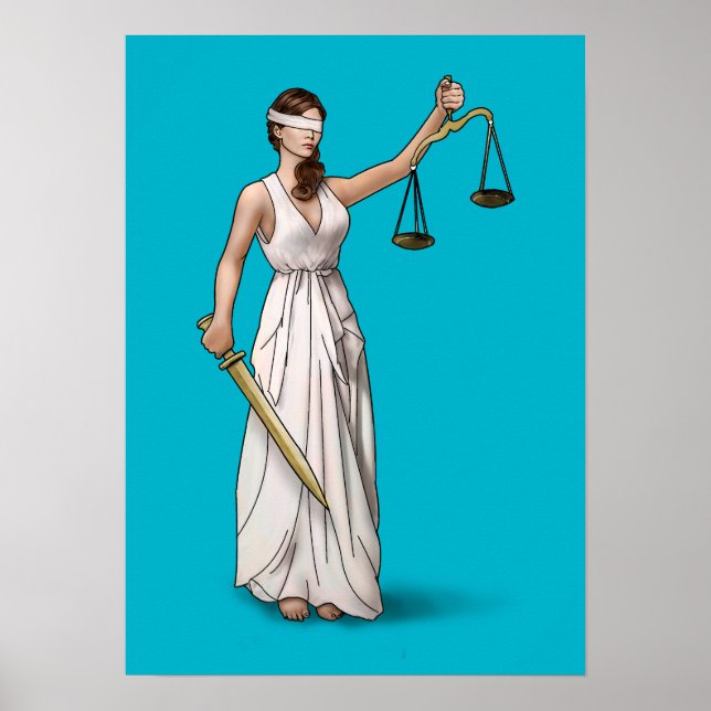 Póster Lady Justice - Azul Scuba (Frente)