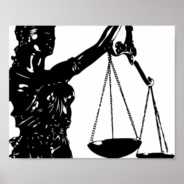 Póster Lady Justice Poster Scales De Justicia Ley Imprent (Frente)