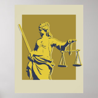 Póster Lady Justice Yellow y Gold Poster