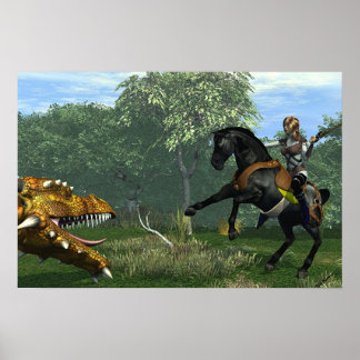 Póster Lady Knight and the Dragon