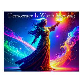 Póster Lady Liberty Democracy Is Worth Keeping