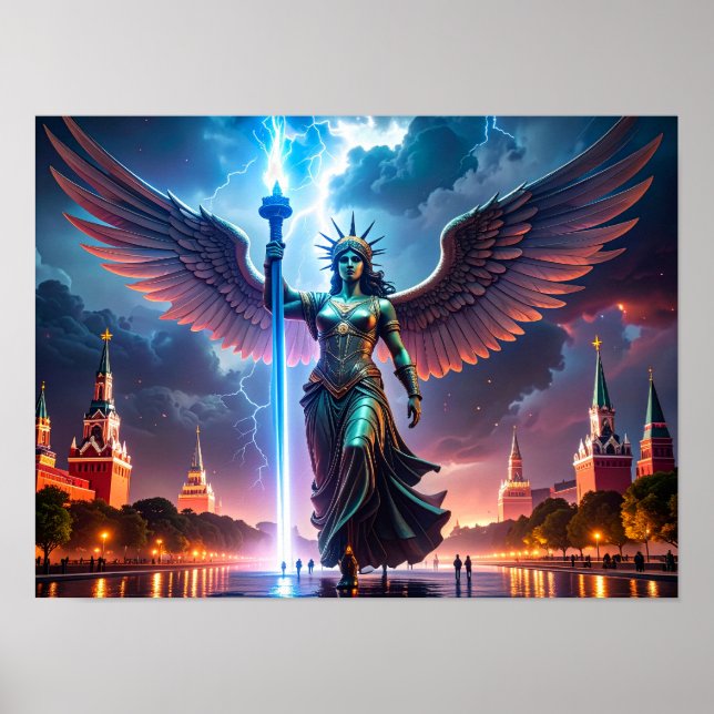 Póster Lady Liberty says to Russia - Let Go of USA (Frente)