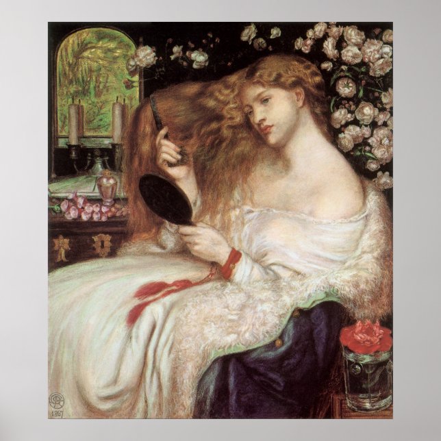 Póster Lady Lilith de Rossetti, portata victoriana de épo (Frente)