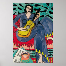 Póster Lady Matisse con la Copa de Guitarra y Café
