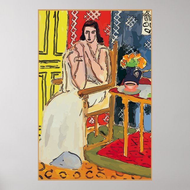 Póster Lady Matisse con la Copa del Café Naranja (Frente)