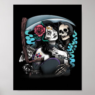 Póster Lady Muerte Tattoo La Muerte Tattoo Lady Tattoo Ta