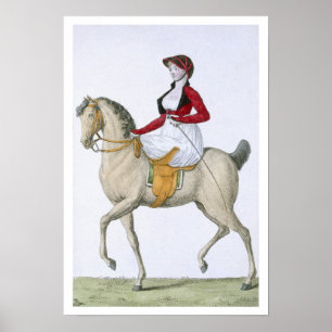 Póster Lady riding sidesaddle, from 'Costumes Parisien',