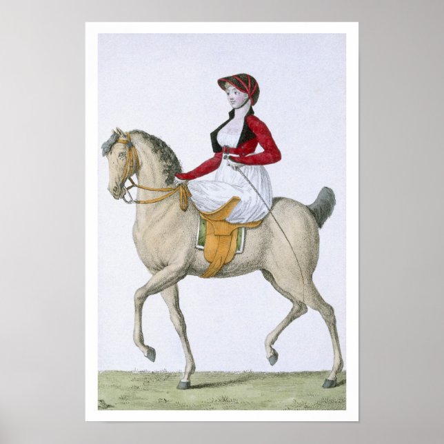 Póster Lady riding sidesaddle, from 'Costumes Parisien', (Frente)