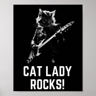 Póster ¡Lady Rocks! Guitarra Damas Señora Presidenta Kama
