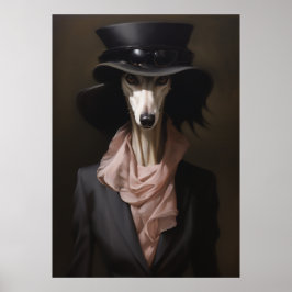 Póster Lady Saluki Top Hat