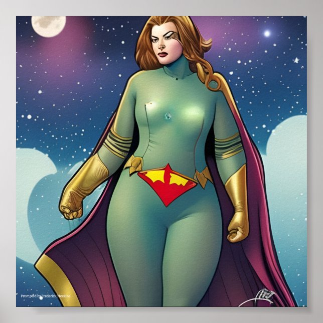 Póster Lady Superhero (Frente)