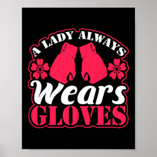 Póster Lady Viste Guantes de boxeo Luchando contra el gim