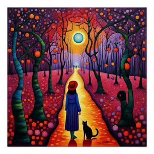 Póster Lady y su gato en Plum Grove