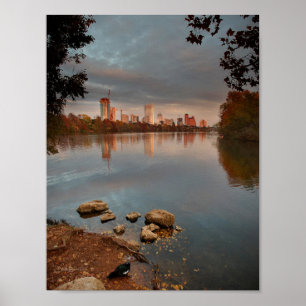 Póster Ladybird Lake Sunrise 2 - Austin Texas Skyline