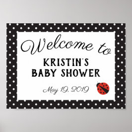 Póster Ladybug baby shower welcome sign poster