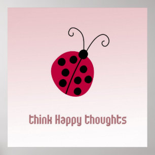 Póster Ladybug de Think Happy Thoughts