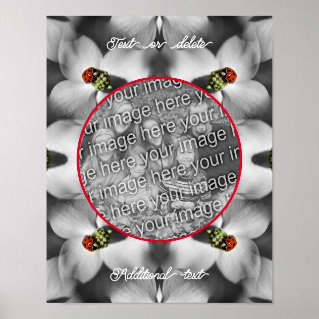 Póster Ladybug En Dogwood Personalizado Añadir Tu Foto (Frente)