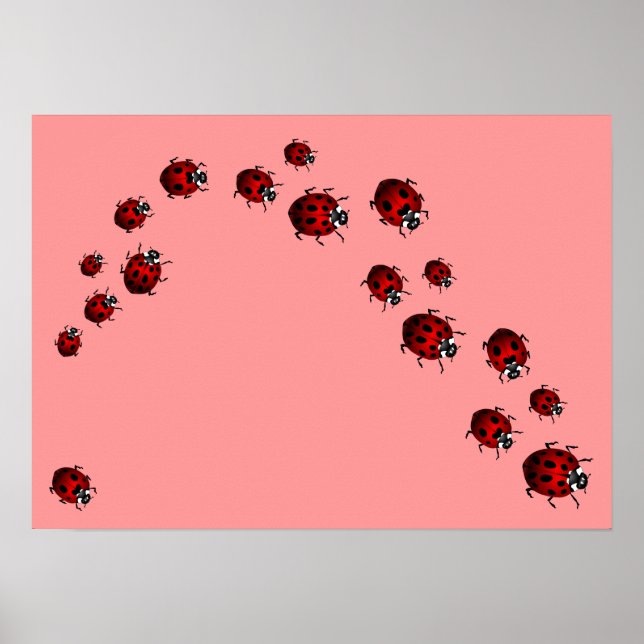 Póster Ladybug Print Ladybird Art Large Small Poster (Frente)