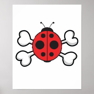 Póster ladybug Skull y Crossbone