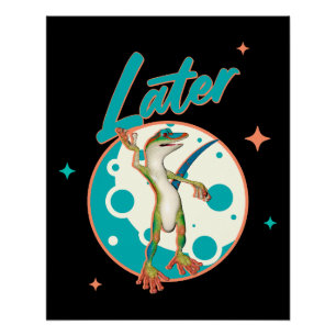 Póster Lagarto Divertido Más Tarde Humor Procrastinación
