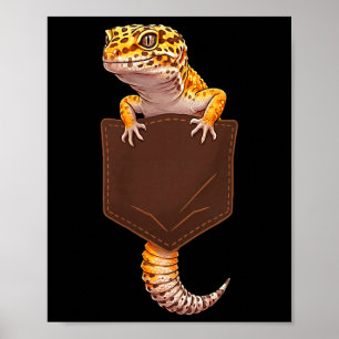 Póster Lagarto Lindo Reptil Gecko Leopardo Cket Divertido