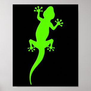 Póster Lagarto trepador verde funky