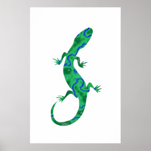 Póster Lagarto Verde