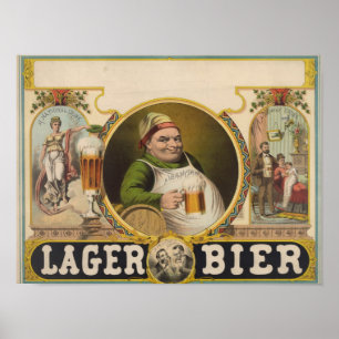 Póster Lager Bier Beer Funny Vintage Poster Art
