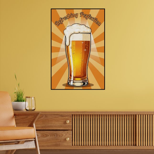 Póster Lager escarcha con cabeza cremosa - Cerveza retro (Salón 2)