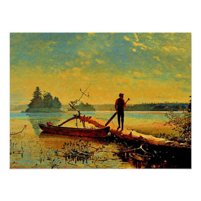 Póster Lago Adirondack por Winslow Homer (Anverso)
