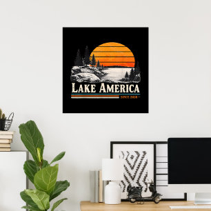 Póster Lago América 2026 Vintage