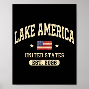 Póster Lago américa estados unidos est 2026 vintage